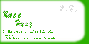 mate hasz business card